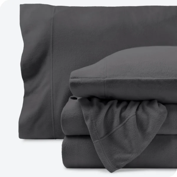 Bare Home Cozy Fleece Sheet Set - Extra Plush Polar Fleece - Deep Pocket - Queen, Gray