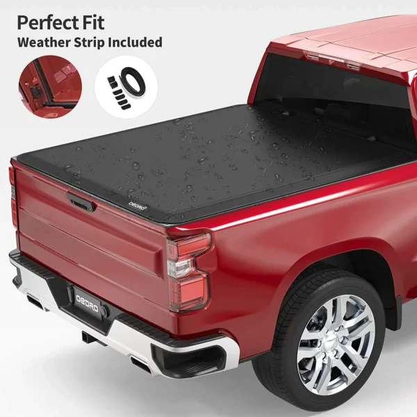 Ledkingdomus 3 Fold Truck Bed Soft Tonneau Cover for 2019-2023 Silverado/GMC Sierra 1500 5.8 Feet Bed - Image 3