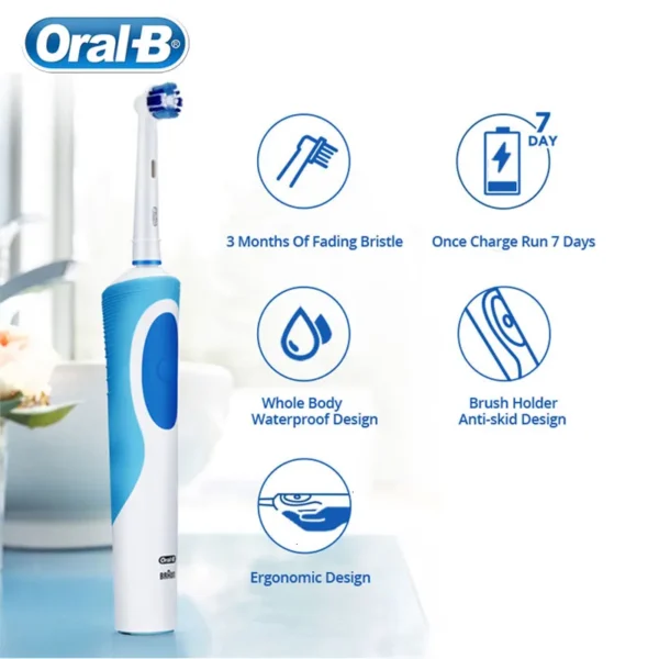 Oral B Electric Toothbrush Adult Rotation Clean Teeth Charging Tooth Brush 3D Whiten Teeth Oral Care Brush With Gift Brush Heads - Image 2