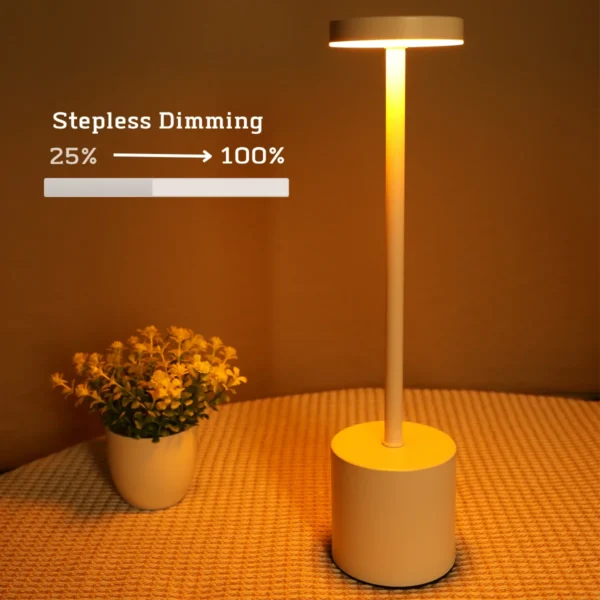 Simple LED Rechargeable Touch Metal Table Lamp Three Colors Bedside Creative Ambient Light Bar Outdoor Decoration Night Light - Image 4