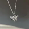 New Fashion Y2K Crystal Heart Planet Pendant Necklace for Women Zircon Aesthetic Charm Clavicle Chain Party Girl Jewelry Gifts - Image 3