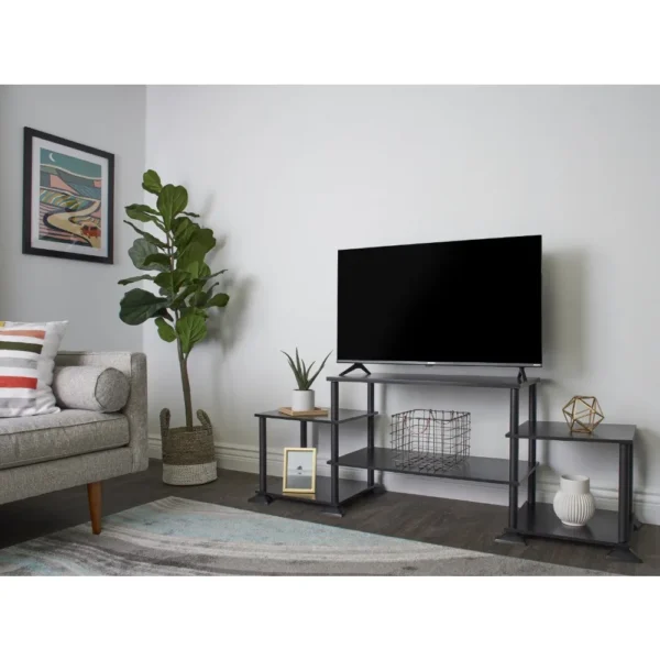 No Tools Assembly TV Stand for TVs up to 40", tv stand living room furniture, tv cabinet,17.52 x 63.78 x 22.83 Inches - Image 5