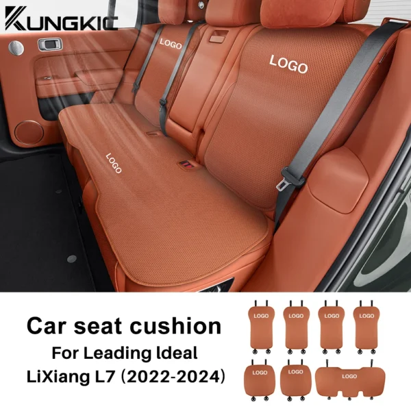 Car Logo For LEADING IDEAL LiXiang L7 2022 2023 2024 Silk Four Seasons Breathable Car Seat Cushion Protect Mat Accessories