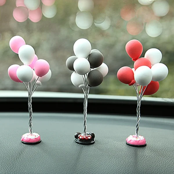 Colorful Balloons Car Decorations Cute Mini Cartoon Car Creative Ornaments Car Accessories for Girls Dashboard Accessories - Image 5