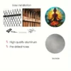 Yoga Themed Round Metal Aluminum Wreath Decorative Wall Sign Yoga Room Bedroom Living Room Decoration Girlfriend Mother Gift - Image 3