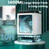 Air Conditioner Portable Fan Desktop Dual Spray Ultrasonic Atomization 3-Speed Mute Air Cooler Night Light Electric Fan for Home - Image 2
