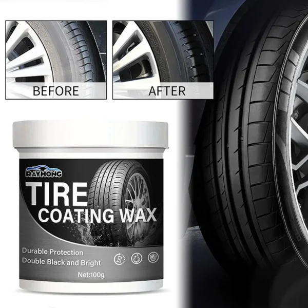 100g Wheel Tire Cleaner Glazing Wheel Wax Car Tire Retreading Waterproof Solid Shine Cleaning Coating Cream Tire Effect N0z9 - Image 2