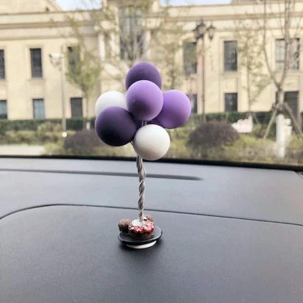 Colorful Balloons Car Decorations Cute Mini Cartoon Car Creative Ornaments Car Accessories for Girls Dashboard Accessories - Image 2