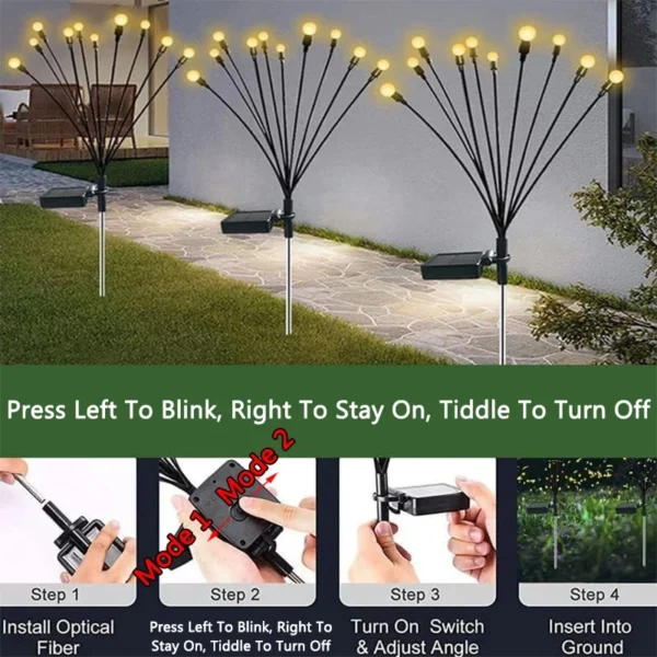 6/8/10 LED Solar Garden Lights Powered Firefly Lights Outdoor Garden Decoration Landscape Lights Firework Firefly Lawn Lamps - Image 4