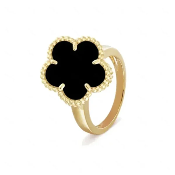 K Gold 4 Leaf Clover for Women Couples Wedding Rings International Brands Replica 925 Silver Pure High Quality Luxury Jewelry - Image 4