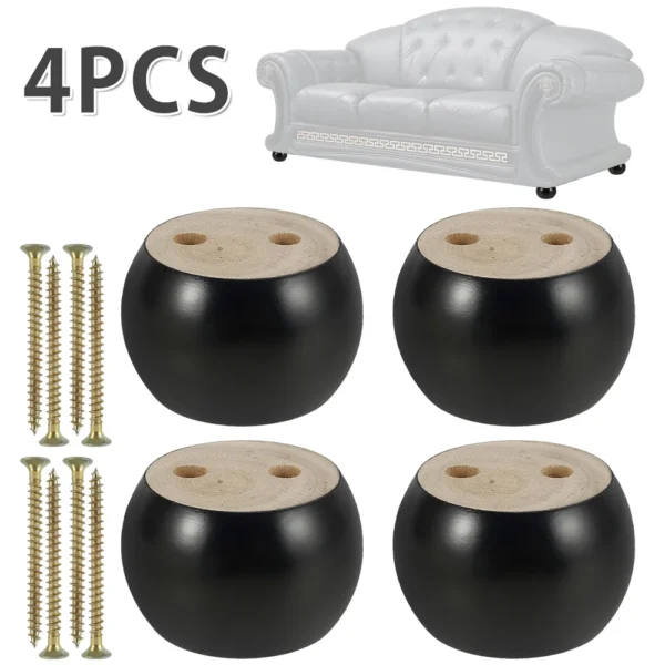 4 Pcs/Set Wooden Sofa Legs Feet Coffee Table Furniture Level Feets Cabinet Legs Furniture Feet Anti Slip Floor Protector Pad