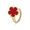 K Gold 4 Leaf Clover for Women Couples Wedding Rings International Brands Replica 925 Silver Pure High Quality Luxury Jewelry - Image 3