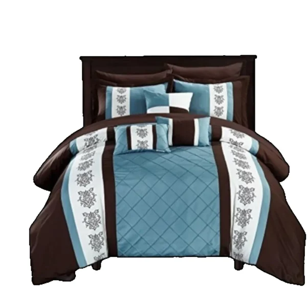 Brown 10 Piece Bed in A Bag Comforter Set with Sheets, Queen - Image 6