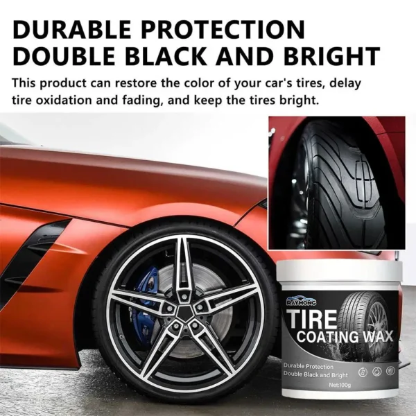 100g Wheel Tire Cleaner Glazing Wheel Wax Car Tire Retreading Waterproof Solid Shine Cleaning Coating Cream Tire Effect N0z9 - Image 3