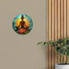Yoga Themed Round Metal Aluminum Wreath Decorative Wall Sign Yoga Room Bedroom Living Room Decoration Girlfriend Mother Gift - Image 4