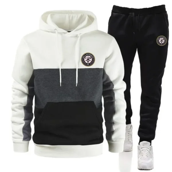 Men's hooded sweatshirt and lace-up pants, tracksuit, athletic hooded sweatshirt, Spring and Autumn 2024, 2 pieces - Image 3