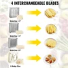 Potato Slicer Commercial Vegetable Chopper W/ 4 Replacement Blades Manual Vegetable Cutter Kitchen Gadgets Chips Food Processors - Image 4