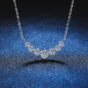 K.NOBSPIN Moissanite Necklace for Woman Wedding Fine Jewely with Certificates 925 Sterling Sliver Plated 18k White Gold Necklace - Image 2