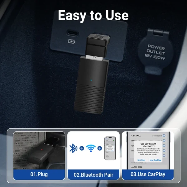 Ottomotion MINI Wireless Apple CarPlay Adapter USB Stick Car Accessories for Hyundai VW Mazda Toyota Kia Ford Chery for iPhone - Image 4