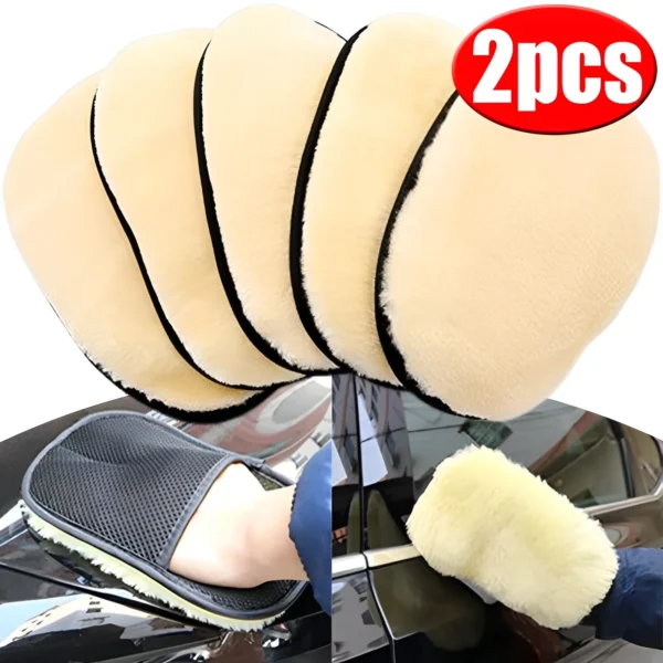 1/2pcs Soft Microfiber Wool Car Washing Glove Motorcycle Washer Cleaning Care Car Glass Brush Paint Waxing Polishing Tools