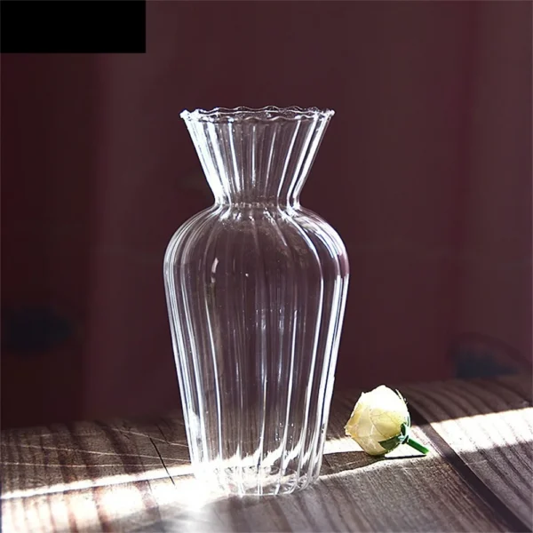 Nordic Glass Vase Home Decoration Accessories Ins Transparent Plant Hydroponic Bottle Living Room Wedding Table Decor Vases