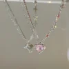 New Fashion Y2K Crystal Heart Planet Pendant Necklace for Women Zircon Aesthetic Charm Clavicle Chain Party Girl Jewelry Gifts - Image 4