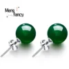Natural Agate Chalcedony Round Earring 925 Silver Designer Fashion Elegant Sexy Young Girls Jewelry Luxury Couple Holiday Gifts - Image 4