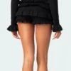 Women Knit Shorts Elastic Waist Layered Ruffle Skirt Shorts Fall Summer Slim Fit Casual Short Pants for Daily Streetwear Trendy - Image 6