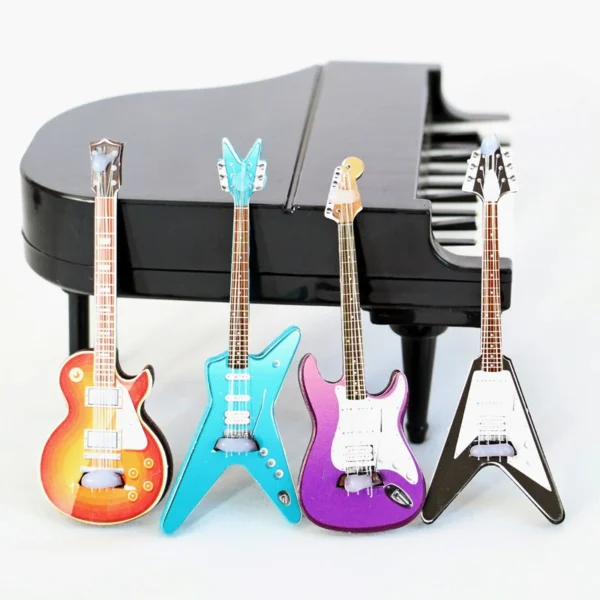 1/12 Dollhouse Guitar Toys Dollhouse Musical Instrument Model Dolls House Decoration Accessories - Image 3