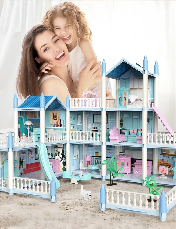 Children's Music Doll House Assembly Villa House 3D DIY Dream Princess Castle Villa Assembly Doll House Set Toy Girl Family Toy - Image 2