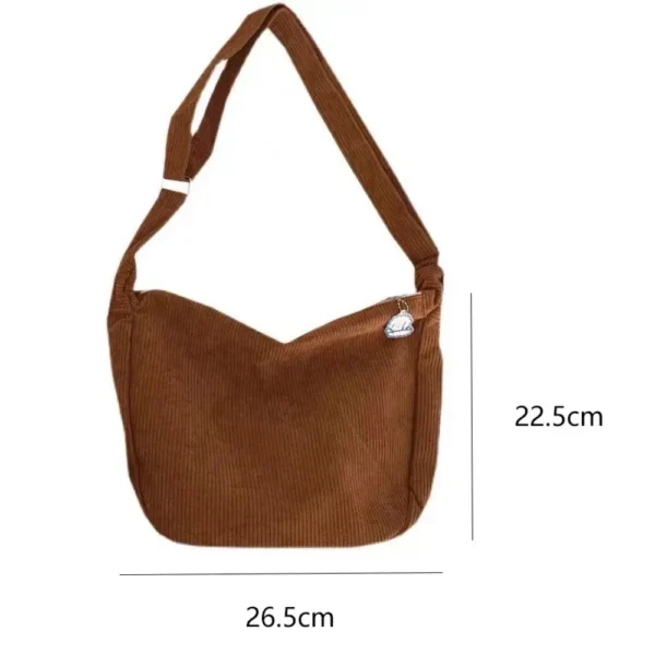 Solid Color Corduroy Crossbody Bag Fashion Korean Casual Shoulder Bag Large Capacity Lazy Style Handbag Women - Image 6