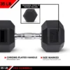 Rubber Hex Dumbbells - 8 Size Options - Hex Shaped Heads Prevent Rolling and Injury - Ergonomic Hand Weights for Exercise - Image 4