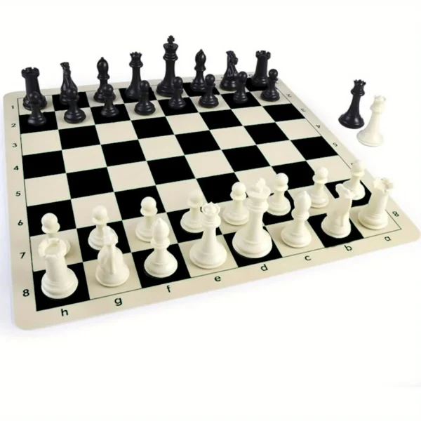 Portable Chess Set, Travel Board Games Folding Roll up Tournament with Storage Bag Family Mind Sharpening Educational for Adults - Image 5