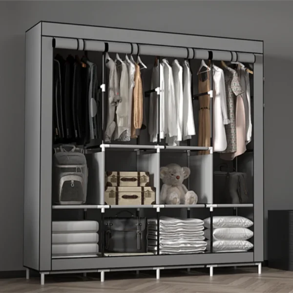 LEEGOHOME Portable Closet Large Wardrobe Closet Clothes Organizer with 6 Storage Shelves, 4 Hanging Sections 4 Side Pockets