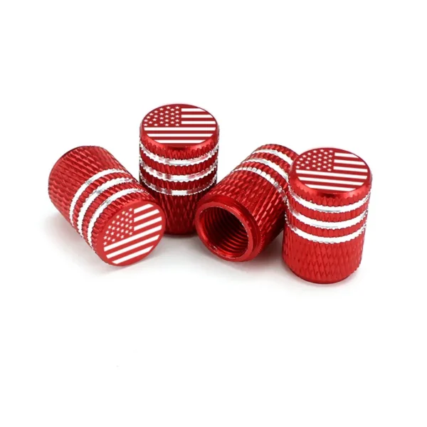 4pcs American flag logo Car tire valve cap - Dust proof universal, aluminum alloy car tire valve cap,For USA AIR Valve Caps - Image 4