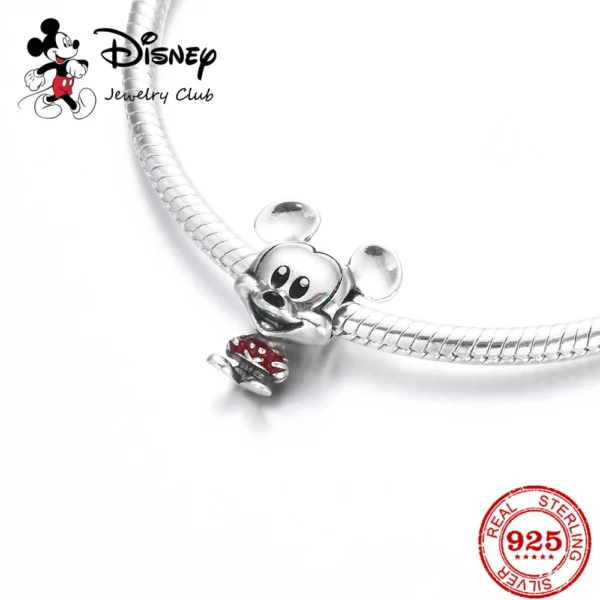 New 925 Sterling Silver Mickey Minnie Vinnie Charm of ley 925 Chain Beaded Fit Original Pandora Bracelet DIY Ladies Jewelry - Image 3