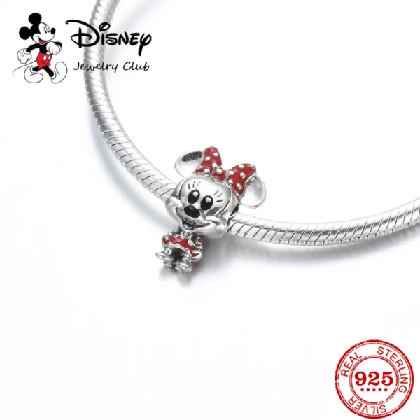 New 925 Sterling Silver Mickey Minnie Vinnie Charm of ley 925 Chain Beaded Fit Original Pandora Bracelet DIY Ladies Jewelry - Image 2