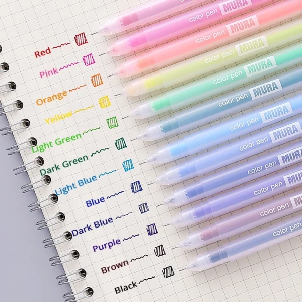 Color Gel Pen Set Kawaii Aesthetic Stationery Pretty Stationery Student Diary Pen Handbook Pen Color Markers School Supplies