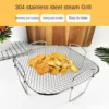 20.5cm Air Fryer Rack Reusable Stainless Steel Universal Baking Tray Roasting Barbecue Heating Baking Pan Kitchenware - Image 2