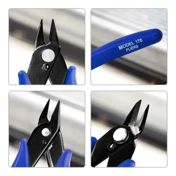 170 Wire Cutter DIY Trimmer Diagonal Side Cutting Cable Nippers Red Blue Pliers Hand Mini Snips Flush Nipper Trimmer Hand Tools - Image 3