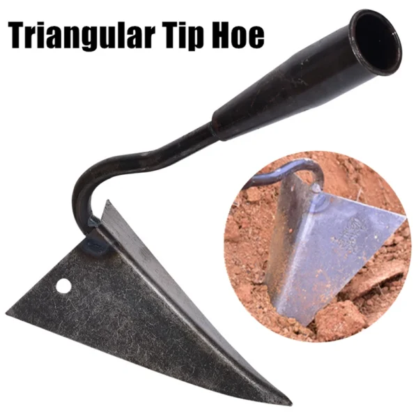 Farm Tools Hoes Household Vegetable Planting Triangle Furrow Hoe Small Tip Hoe Agricultural Land Turning Loose Soil Triangle Hoe - Image 2