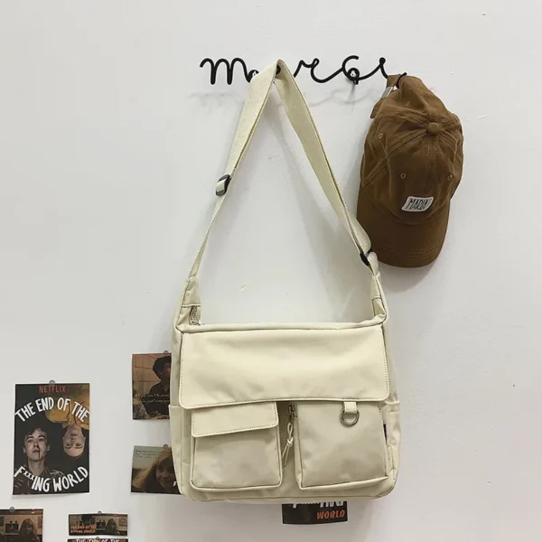 Korean Ulzzang Messenger Bag Women New 2023 Nylon Bags Multipockets Crossbody Bags For Women School Book Shoulder Bag Girls Sac - Image 4