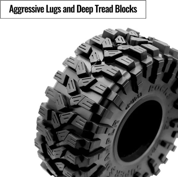 1.9inch RC Tires RC Rubber Tyre Set Wheel Tires 1/10 RC Crawler Tires for SCX10 90046 SCX10 UTB18 TRX4 6 Redcat Gen8 7VS4-10 - Image 3