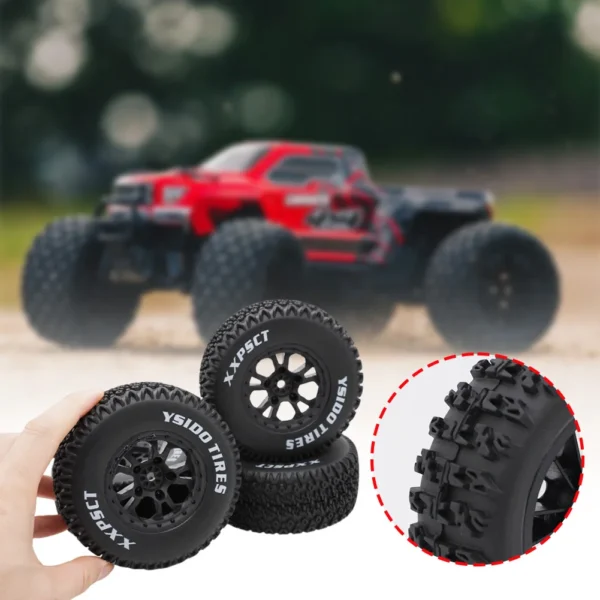 4Pcs RC Short Course Truck Tires 110x44mm RC Car Rubber Tires Wheel 12mm Hex RC Wheels and Tires for Arrma Slash RC Cars - Image 3