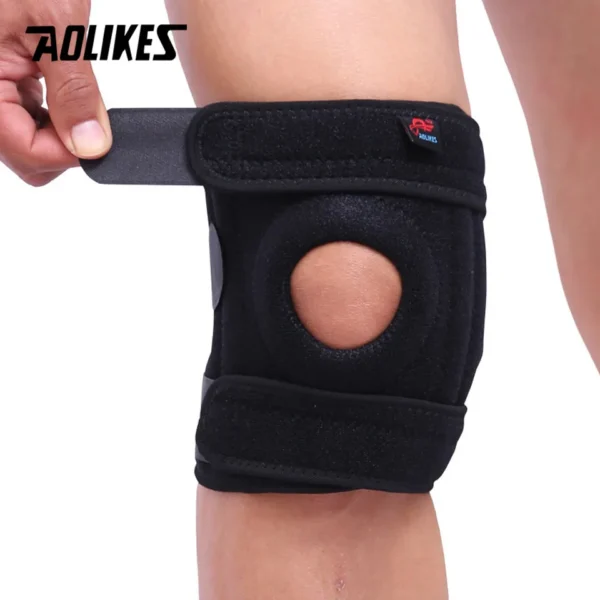 AOLIKES 1PCS Mountaineering Knee Pad with 4 Springs Support Cycling Knee Protector Mountain Bike Sports Safety Kneepad Brace - Image 2