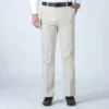Mens Summer Lightweight Thin Autumn Thick Suit Pant Cotton Slacks Straight Loose Bland Solid High Waist Business Casual Pants - Image 6