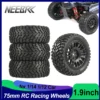 4PCS 1.9 inch 75mm RC Tires 12mm Hex Hubs Wheels for Wltoys 144010 144001 1/14 1/16 1/10 Scx10 Traxxas Trx-4 Tamiya Racing Car