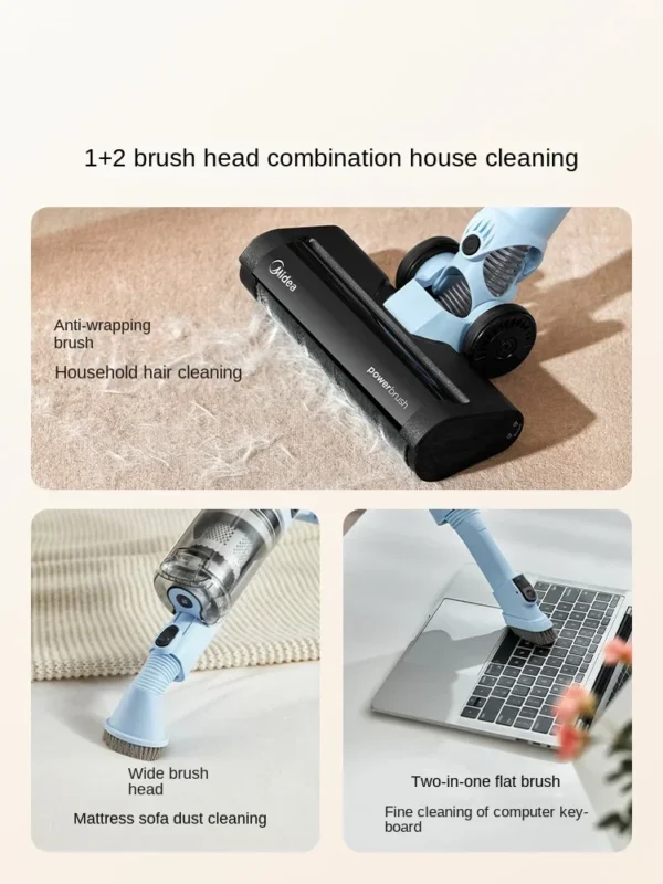 Midea QN8 vacuum cleaner Household appliances Small large suction hand-held silent strong pet hair suction cleaning machine - Image 3