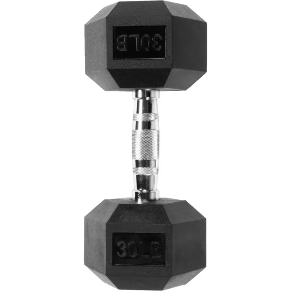 Rubber Encased Hex Dumbbell, Multiple Sizes