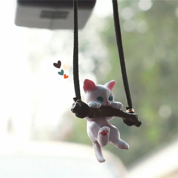 Car Pendant Creative Cute Branch Cat Rearview Mirror Pendant Car Interior Decoration for Girls Car Interior Accessories - Image 2